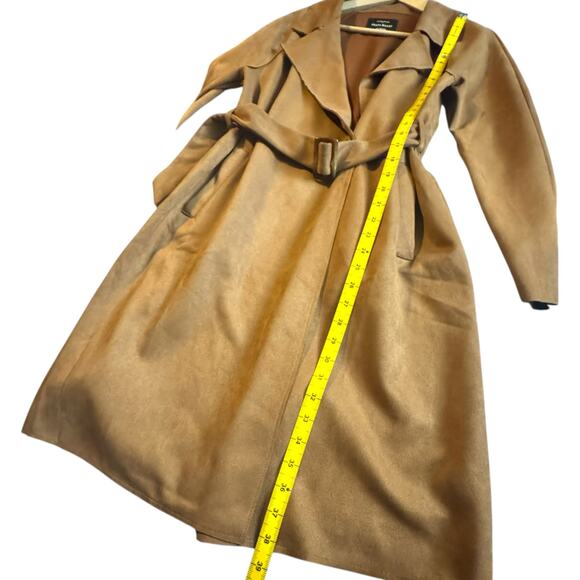 66. Haute Monde Brown Trench-Style Coat Medium - Picture 6 of 8